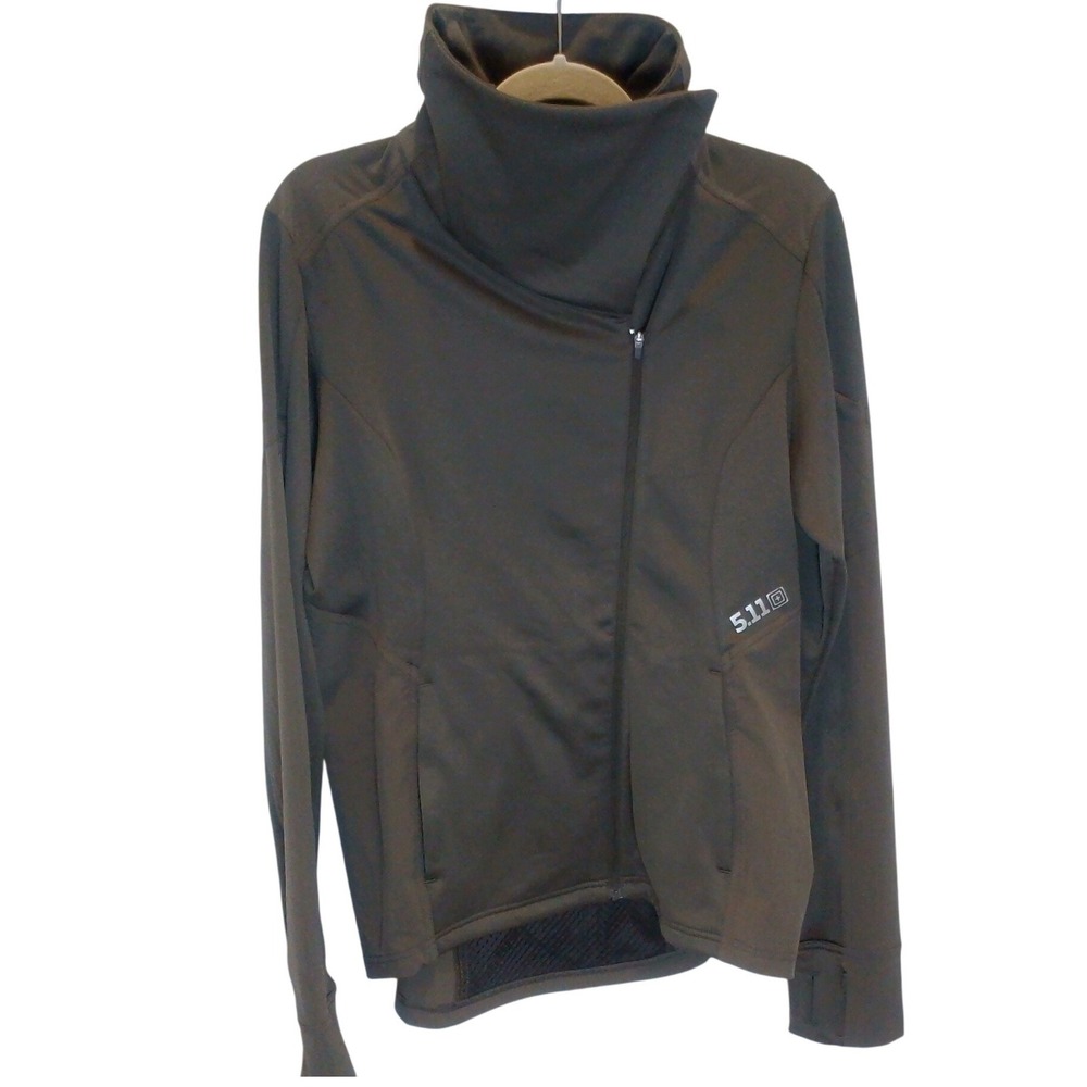 5.11 Tactical Womens Asymmetrical Zip Softshell Jacket Ranger Green Large 62075 - Picture 5 of 16